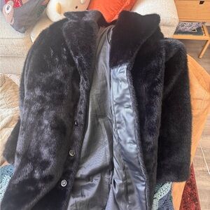 Black Faux Fur Coat